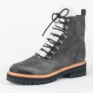 Marc Fisher LTD Lizzie Genuine Shearling Lace Up Boot